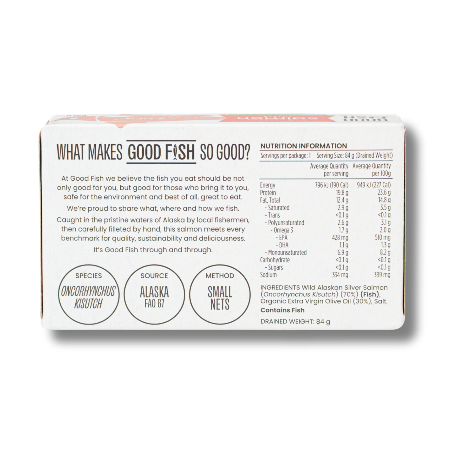Good Fish Salmon in Extra Virgin Organic Olive Oil 120g