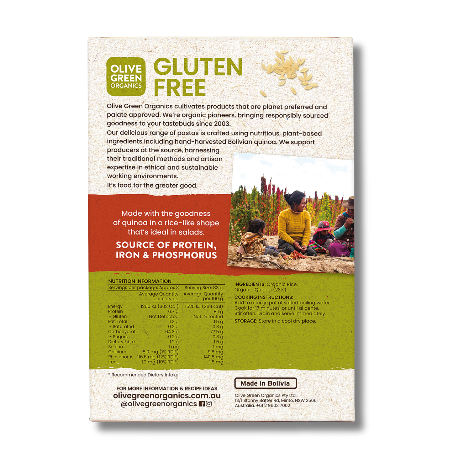 Olive Green Organics Quinoa & Rice Risoni 250g