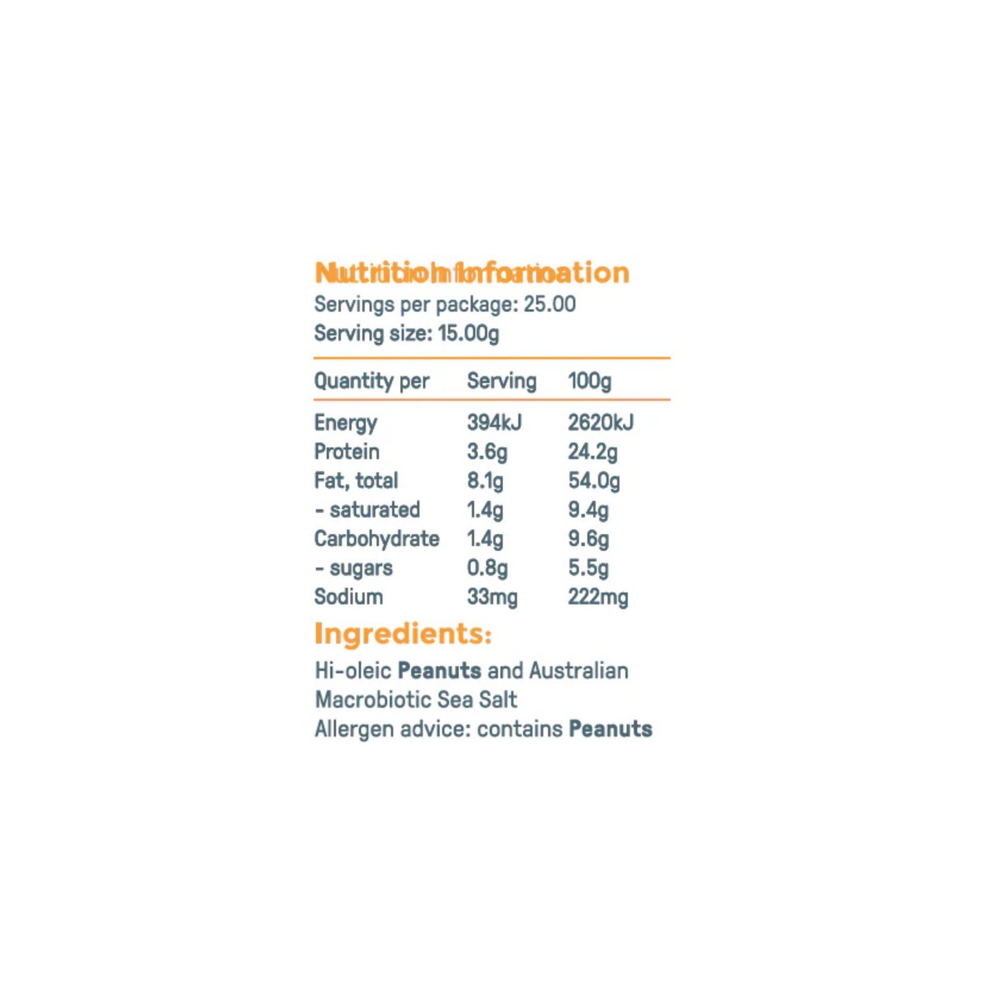 Byron Bay Smooth Peanut Butter 375g