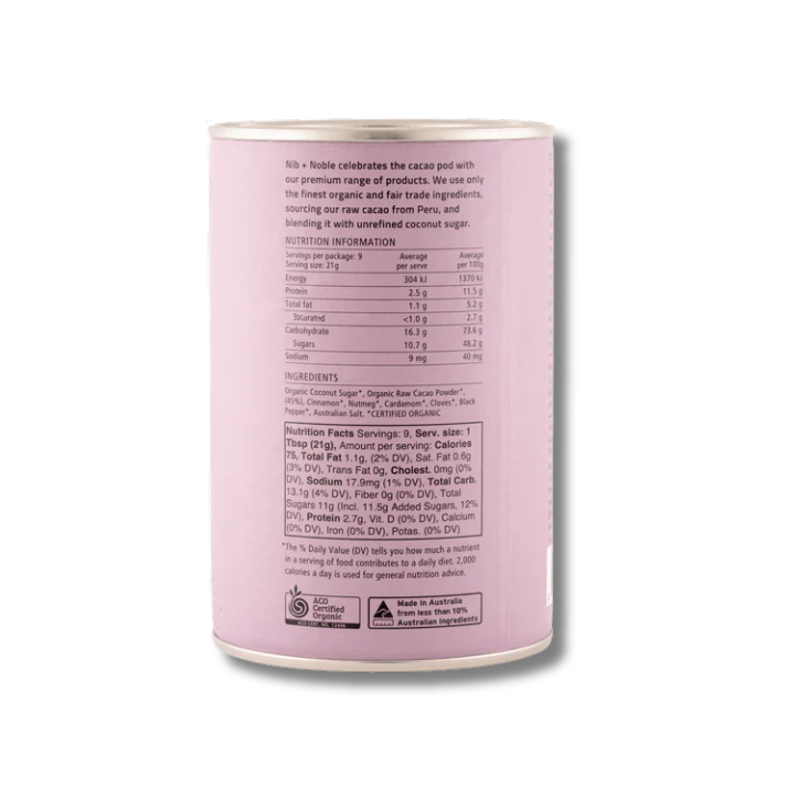 Nib + Noble Chai Organic Drinking Chocolate 200g