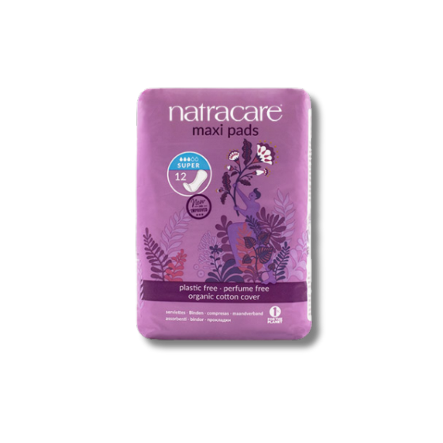NatraCare Super Maxi Pads without wings 12 Pack