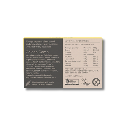 Pana Organic Chocolate Golden Comb Mylk 45g