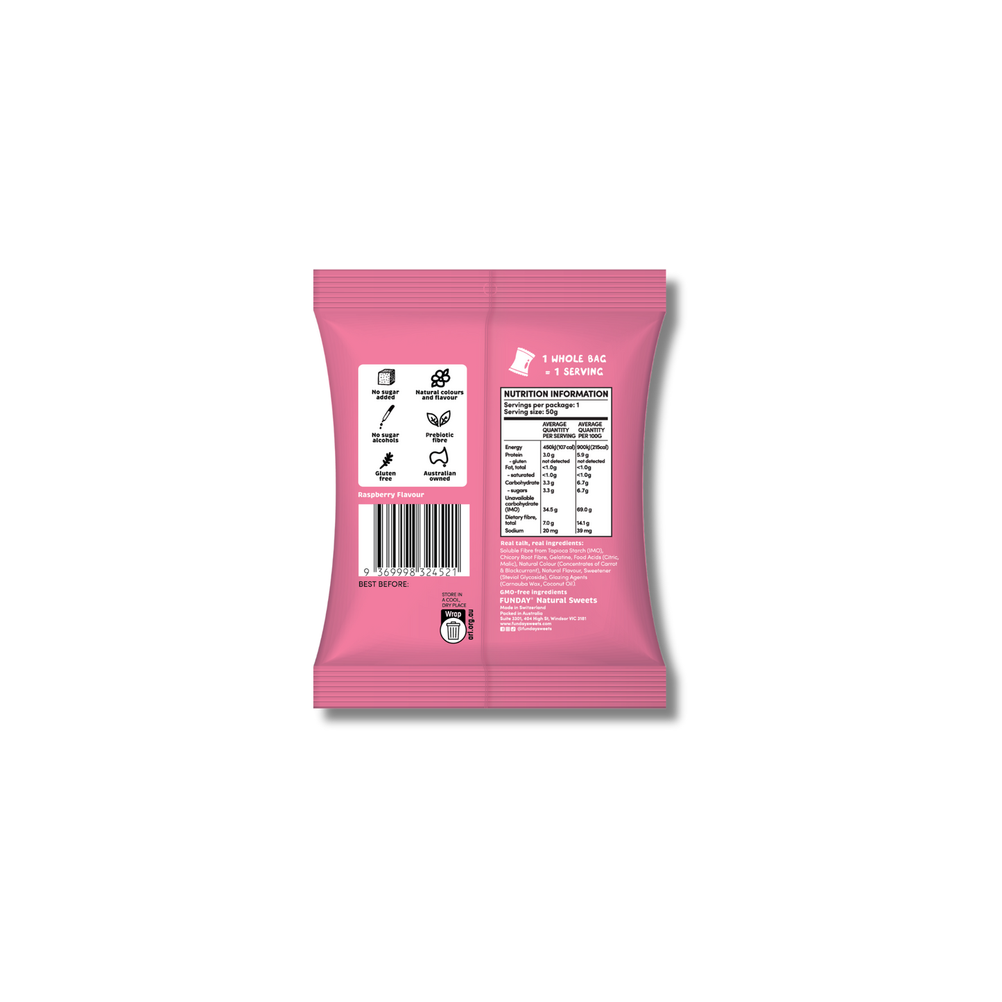 FUNDAY Raspberry Gummy Frogs 50g