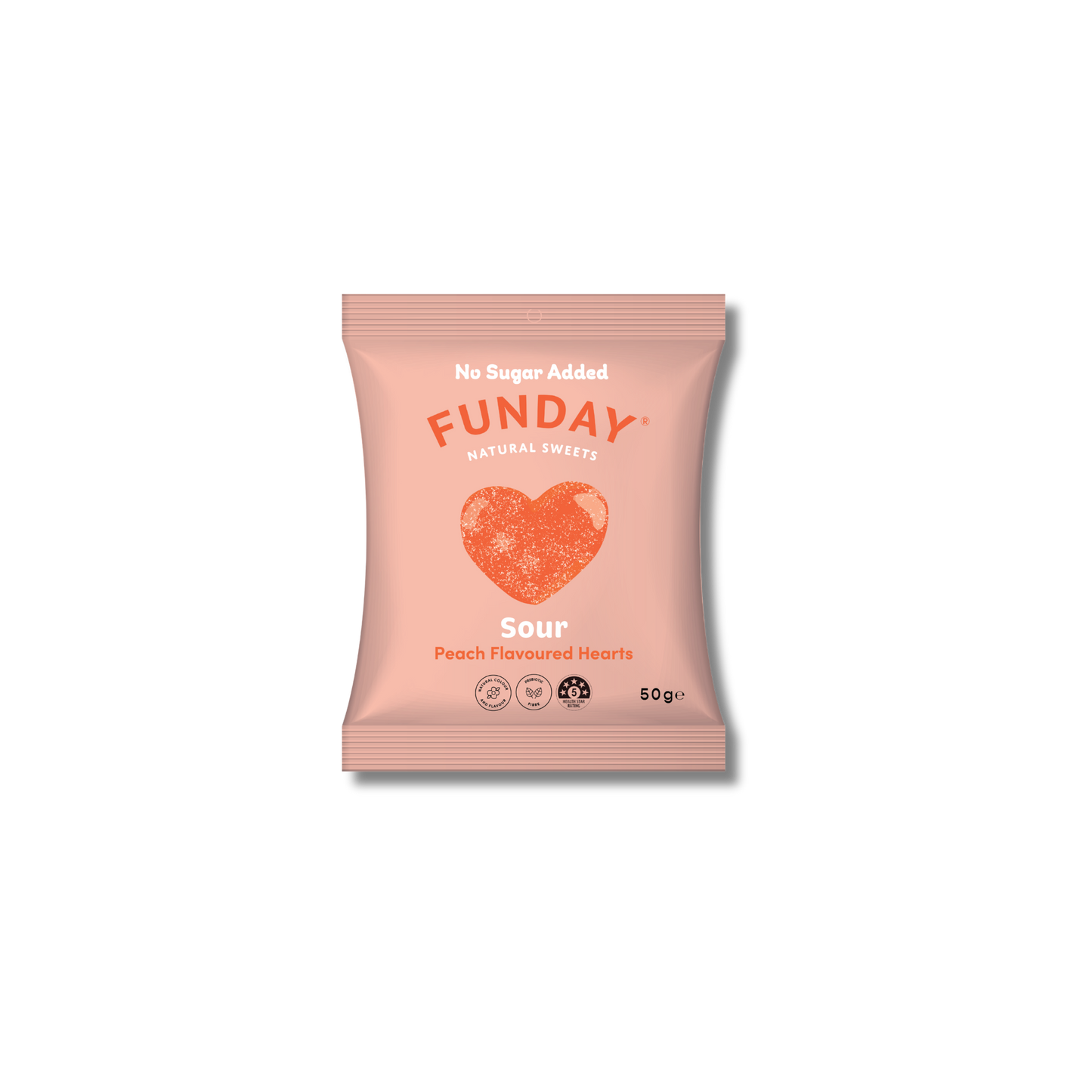 FUNDAY Sour Peach Hearts 50g