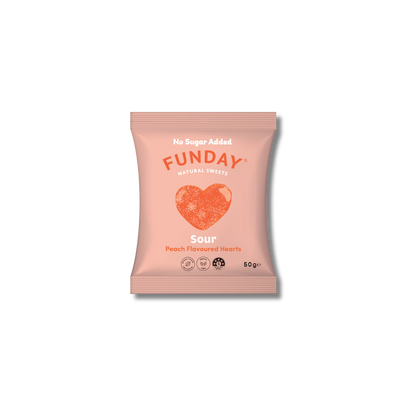 FUNDAY Sour Peach Hearts 50g