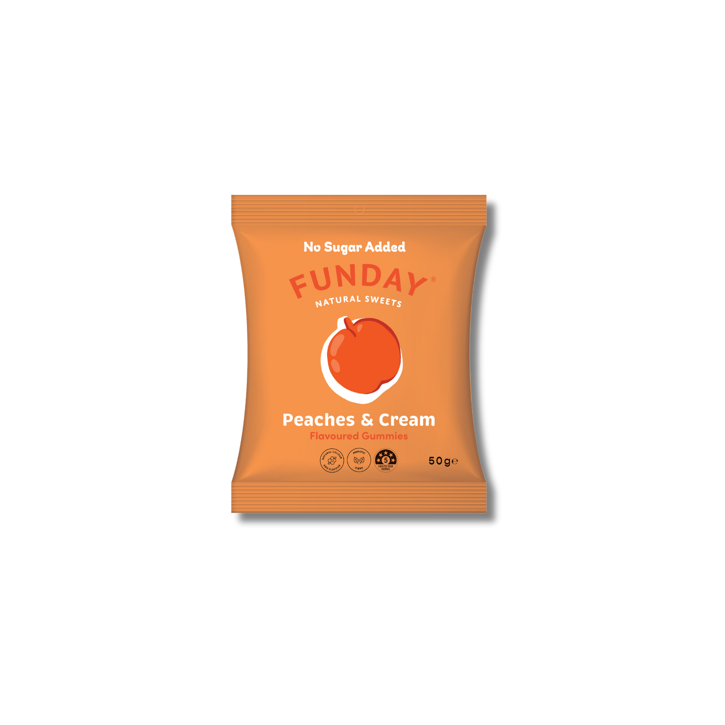 FUNDAY Peaches & Cream Flavoured Gummies 50g