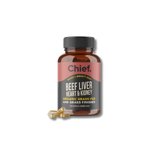 Chief Organic Beef Liver, Heart & Kidney (Immunity) 120 Capsules