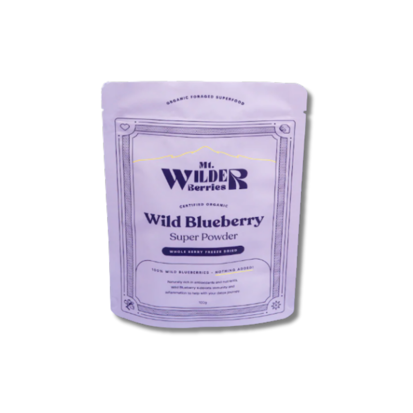 Mt Wilder Berries Certified Organic Wild Blueberry Super Powder - 100g