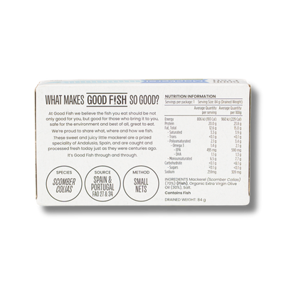Good Fish Mackerel in Extra Virgin Organic Olive Oil 120g