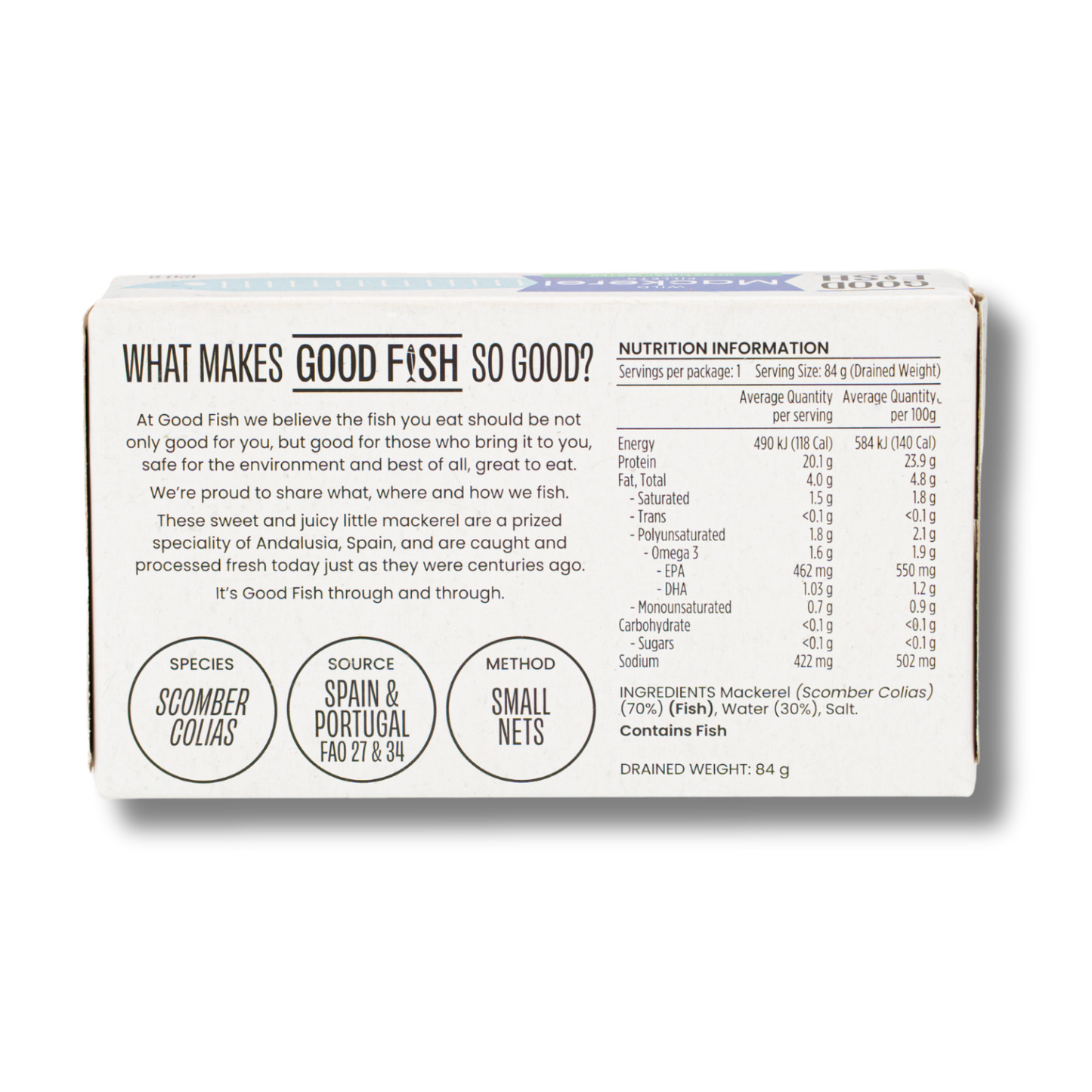 Good Fish Mackerel in Brine 120g