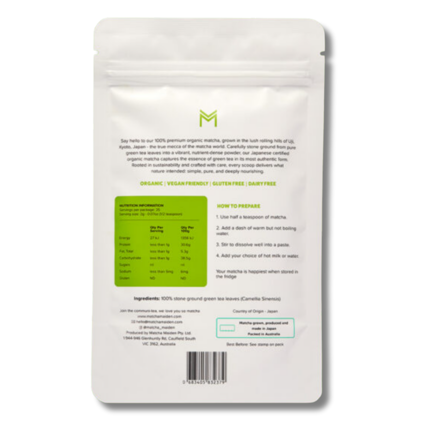 Matcha Maiden Organic Matcha Powder 70g