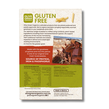 Olive Green Organics Quinoa & Rice Penne 250g