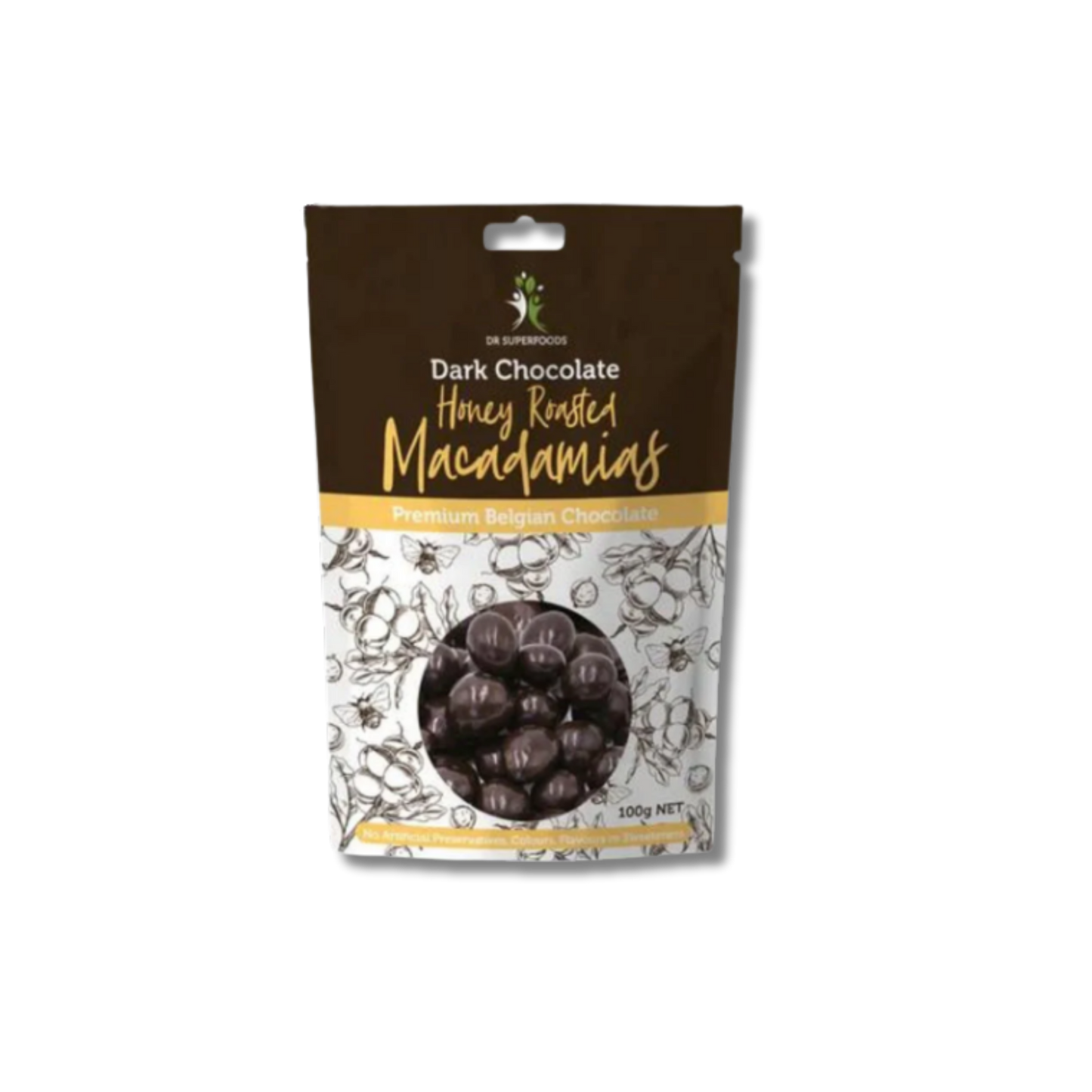 Dr Superfoods Dark Chocolate Honey Roasted Macadamias 100g