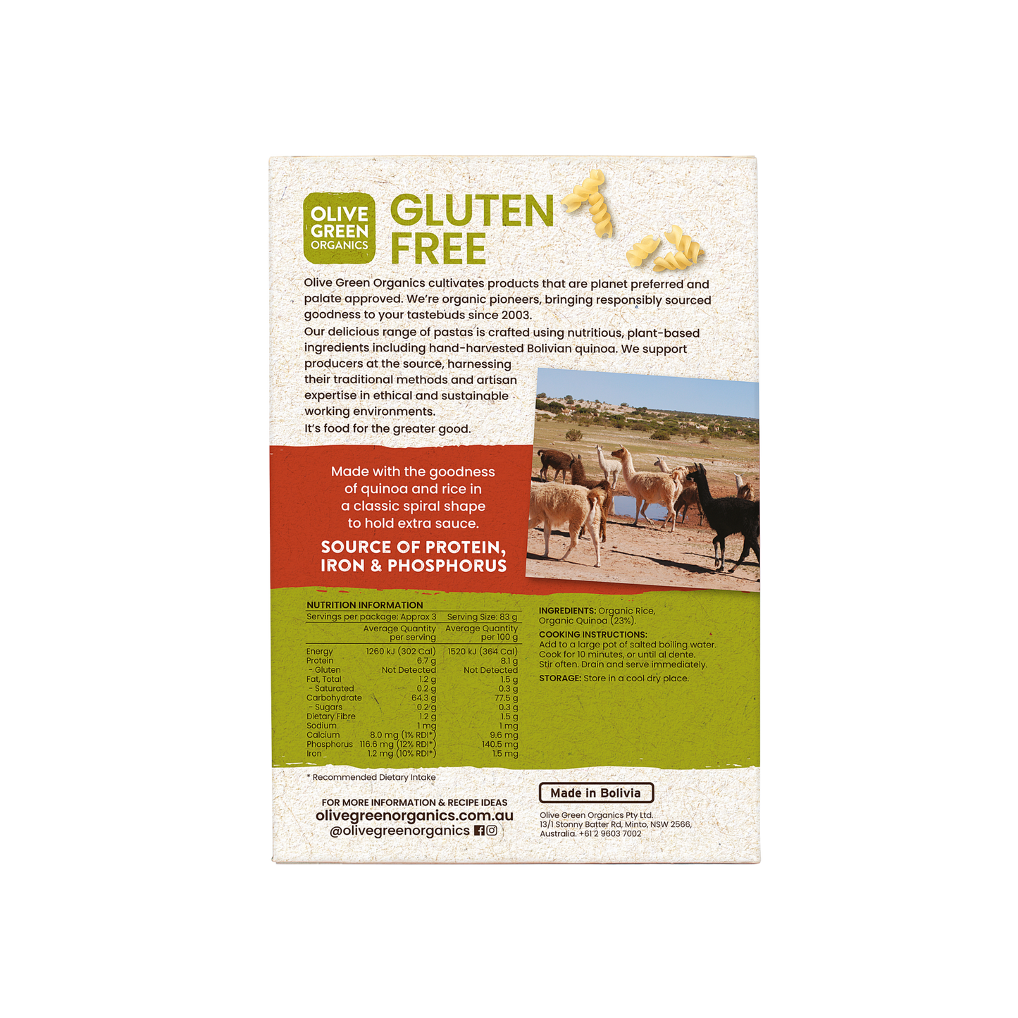 Olive Green Organics Fusilli 250g