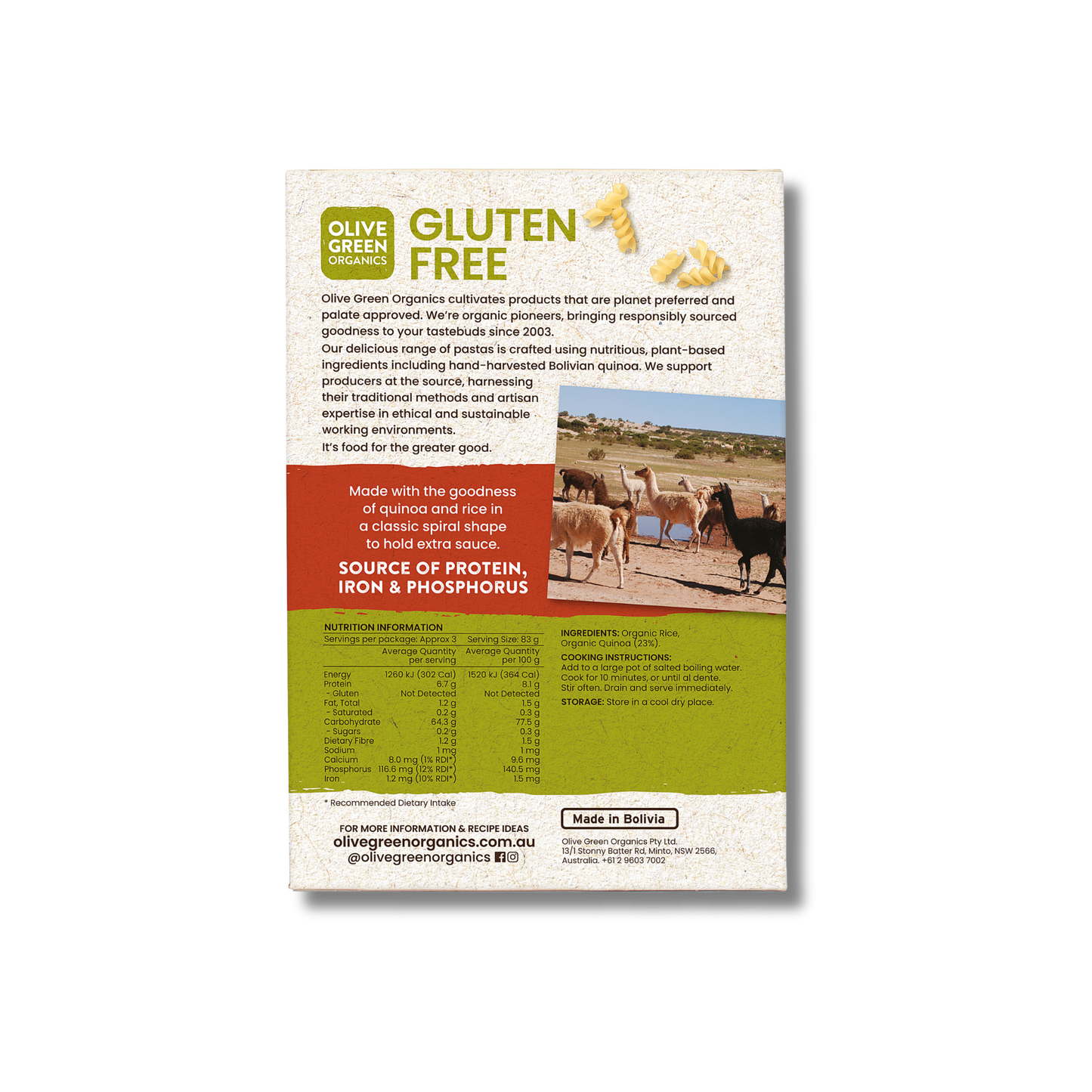 Olive Green Organics Fusilli 250g