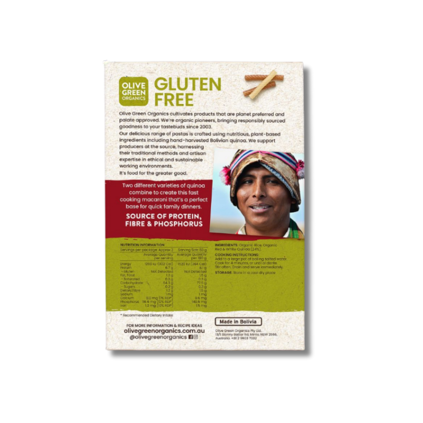 Olive Green Organics Macaroni 250g