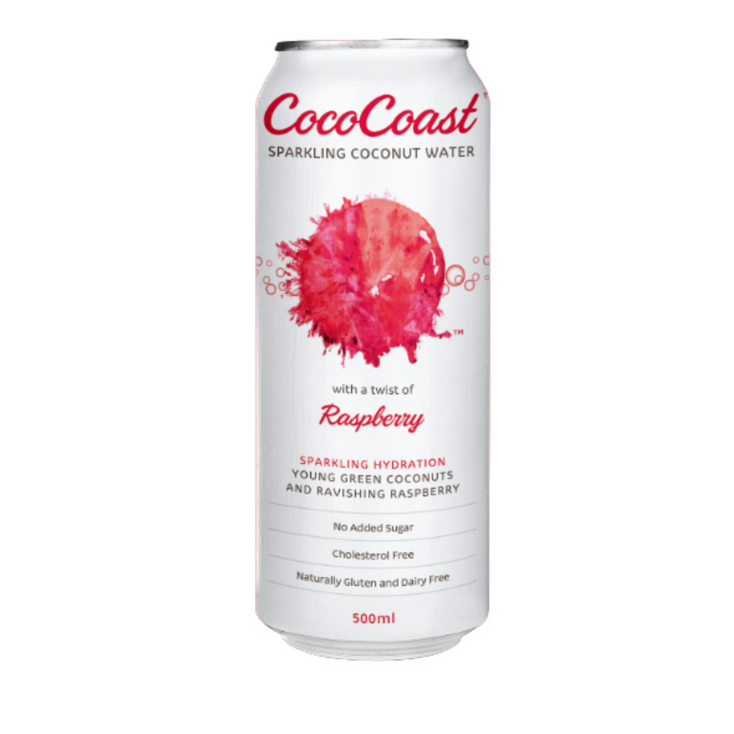 Coco Coast Sparkling Coconut Water Raspberry 500ml