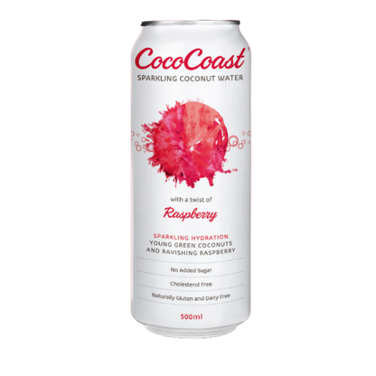 Coco Coast Sparkling Coconut Water Raspberry 500ml