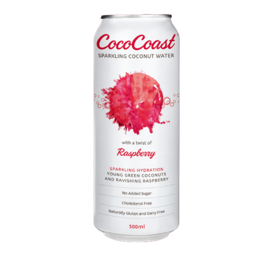 Coco Coast Sparkling Coconut Water Raspberry 500ml