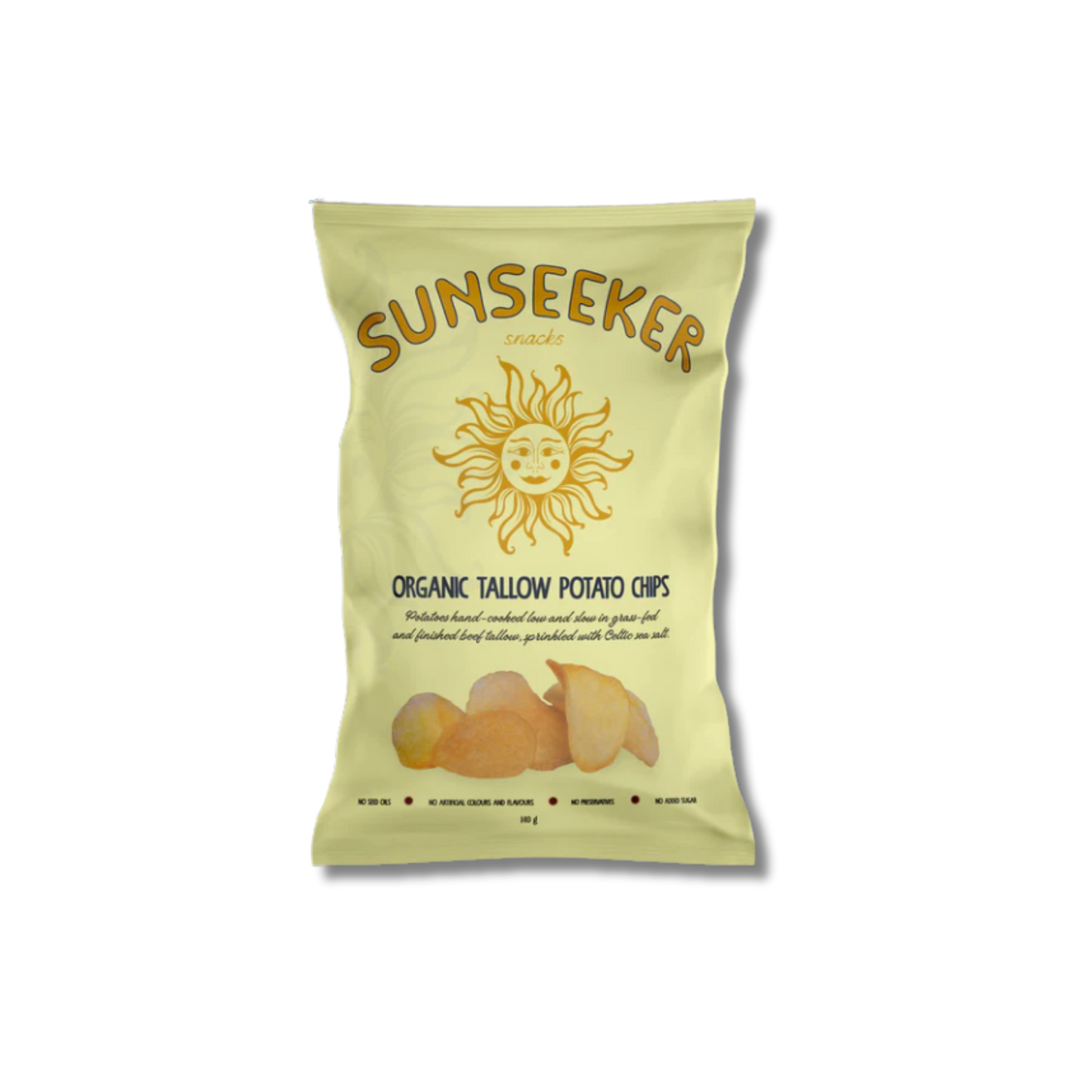 Sunseekers Organic Grass Fed Beef Tallow Potato Chips 140g