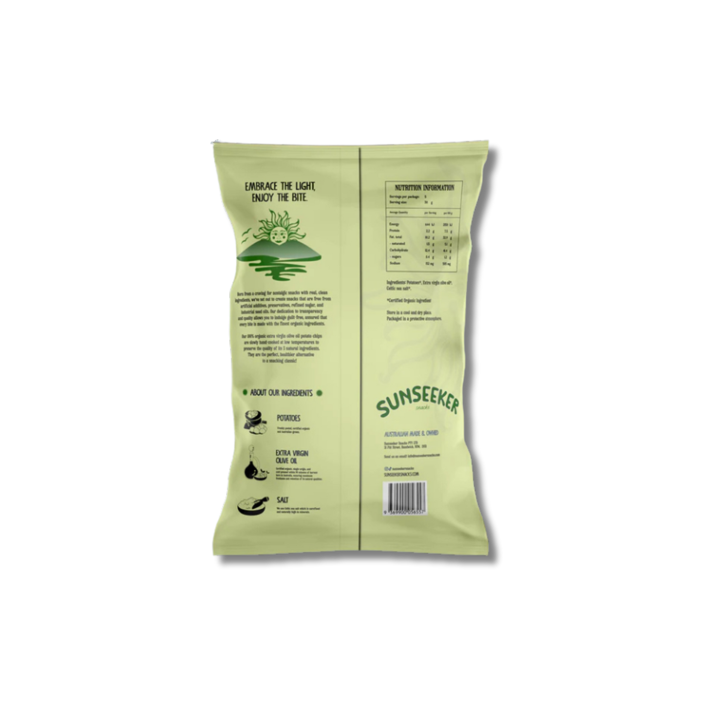 Sunseekers Organic Extra Virgin Olive Oil Potato Chips 140g