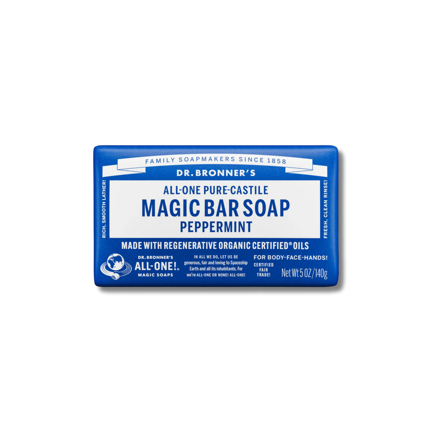 Dr. Bronner's Pure-Castile Magic Bar Soap Peppermint 140g
