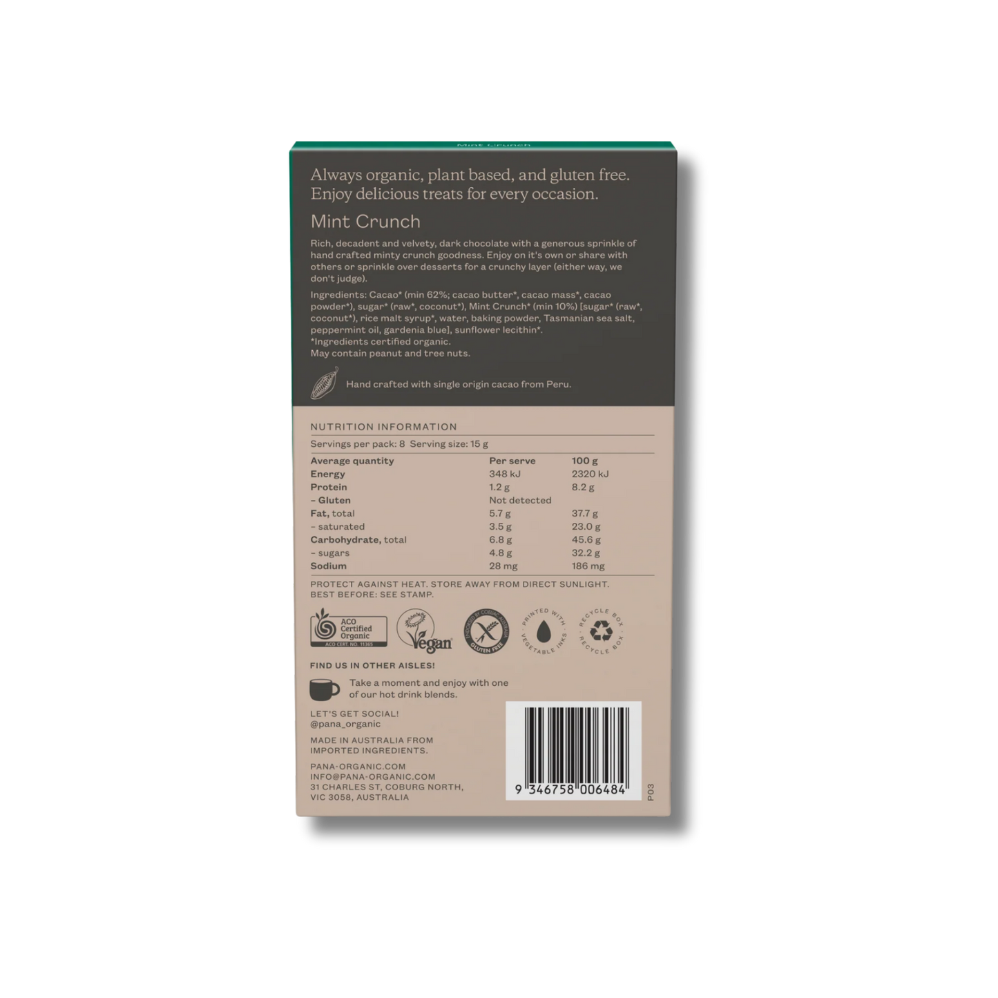 Pana Organic Mint Crunch 120g