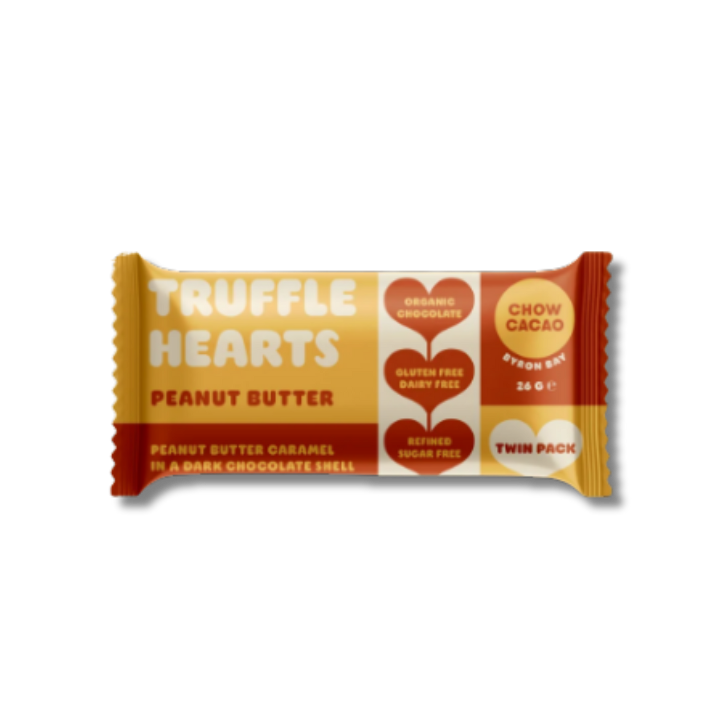 Chow Cacao Peanut Butter Truffle Hearts Twin Pack 26g