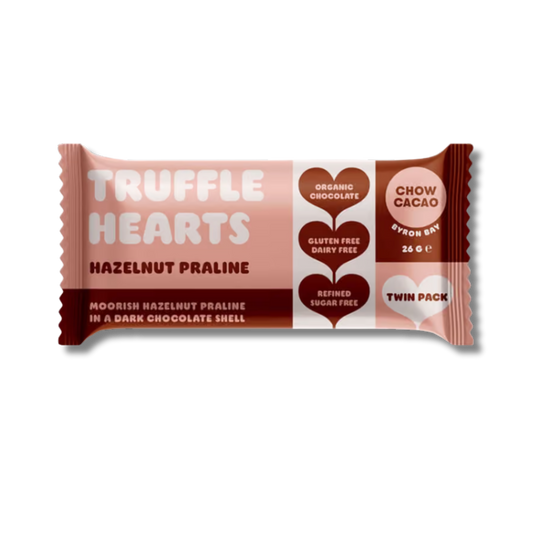 Chow Cacao Hazelnut Praline Truffle Hearts Twin Pack 26g