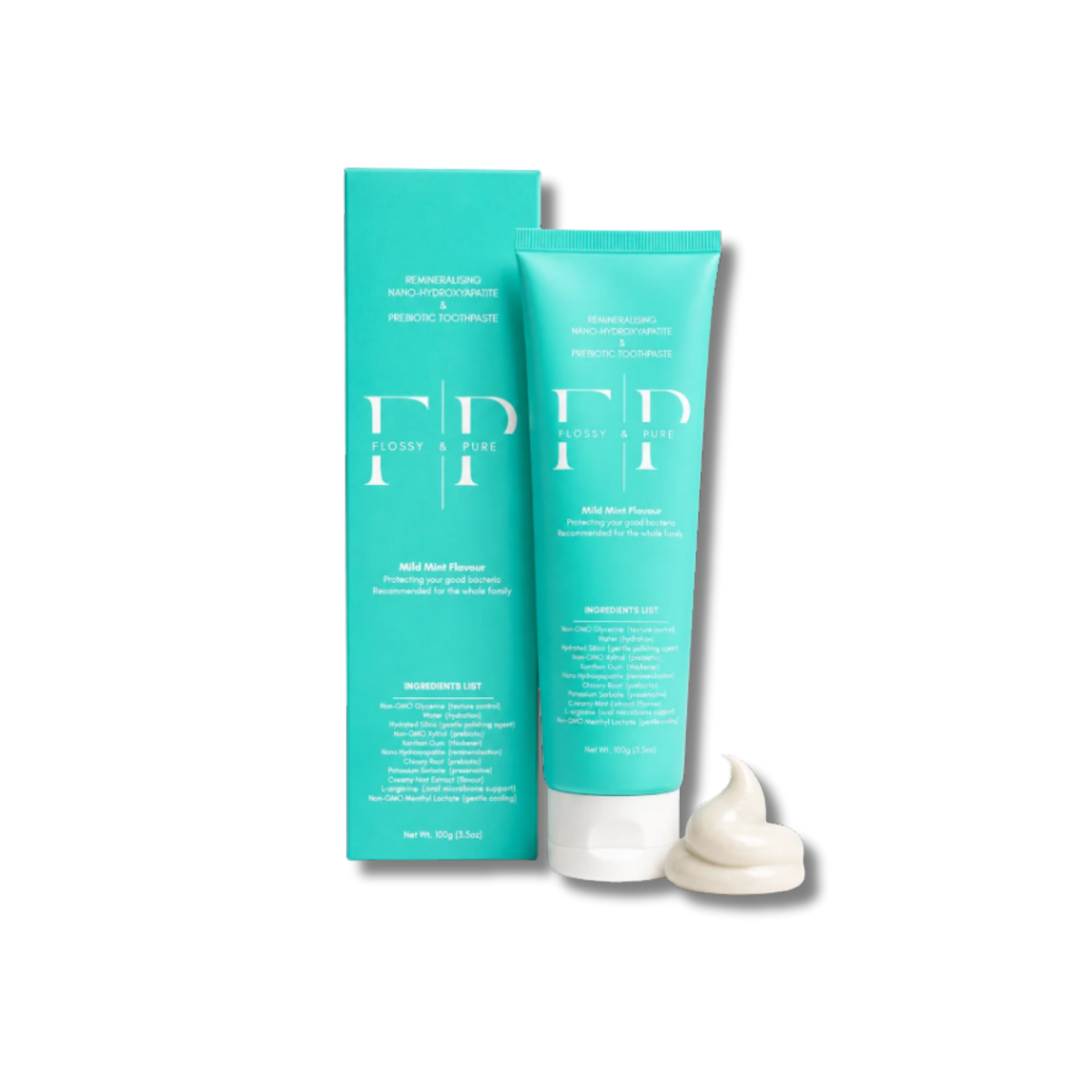 Flossy & Pure Nano-Hydroxyapatite Toothpaste, Mild Mint 100g