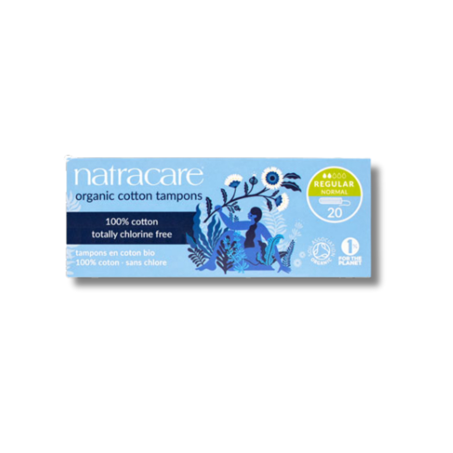 NatraCare Regular Non-Applicator Organic Cotton Tampons 20 pack