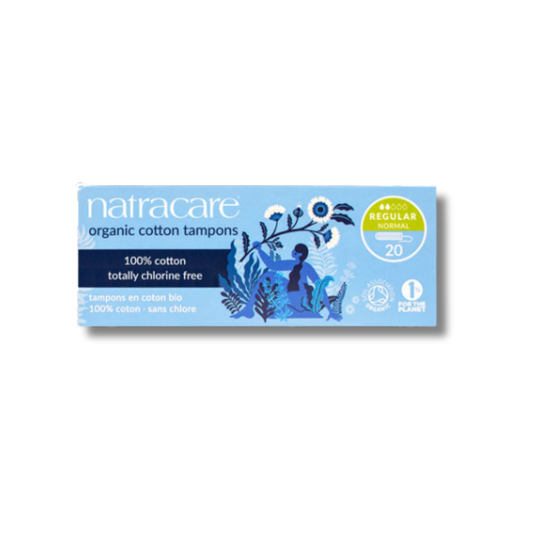 NatraCare Regular Non-Applicator Organic Cotton Tampons 20 pack