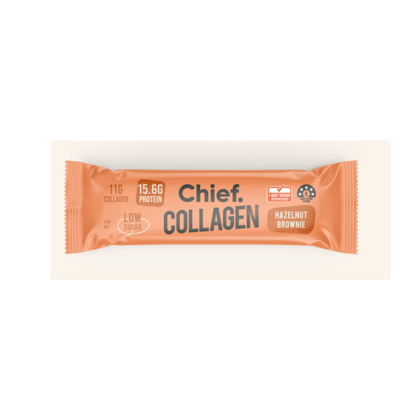 Chief Collagen Protein Hazelnut Brownie Bar 45g