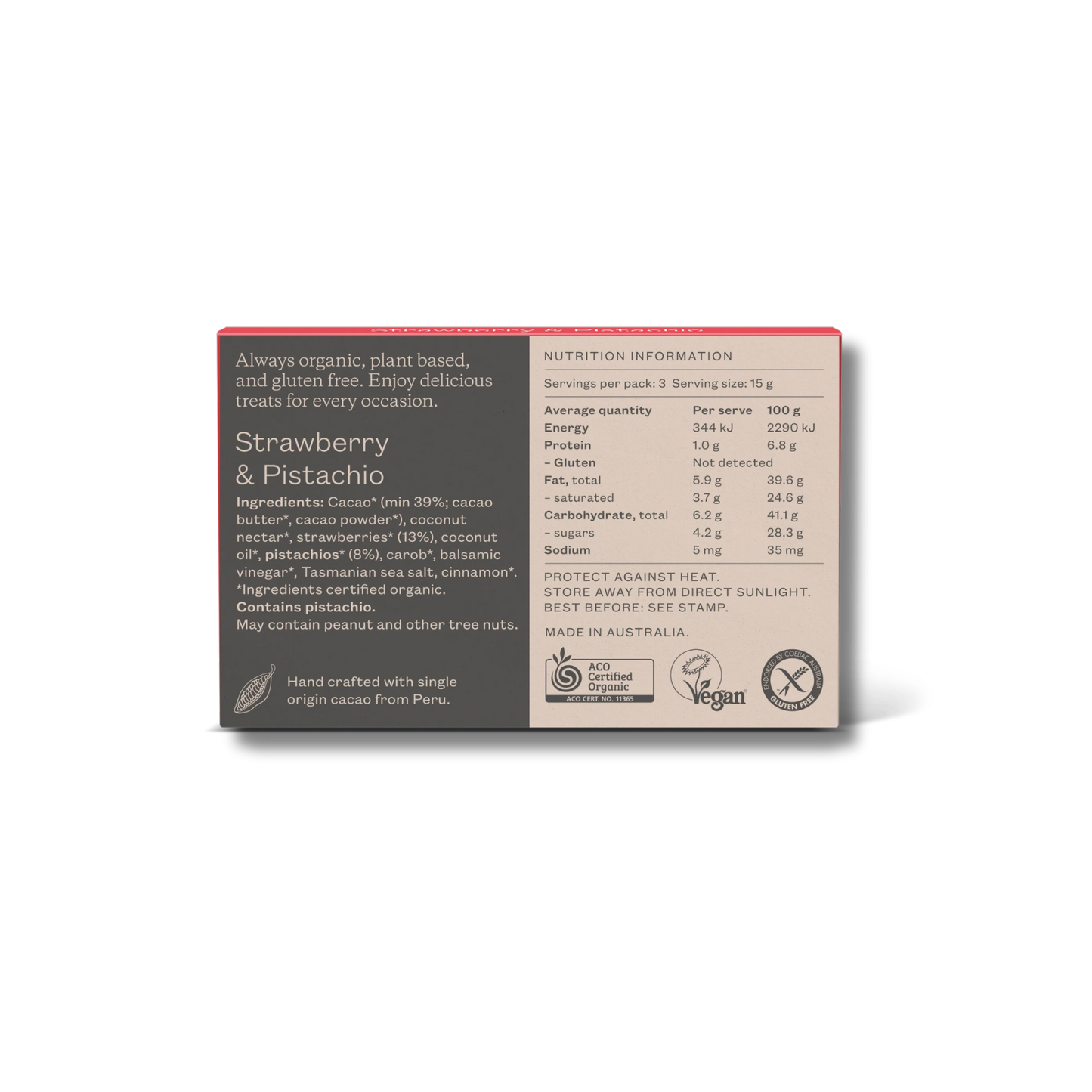 Pana Organic Chocolate Strawberry & Pistachio 45g