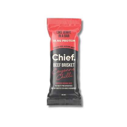 Chief Organic Cayenne Chilli Beef Bar 40g