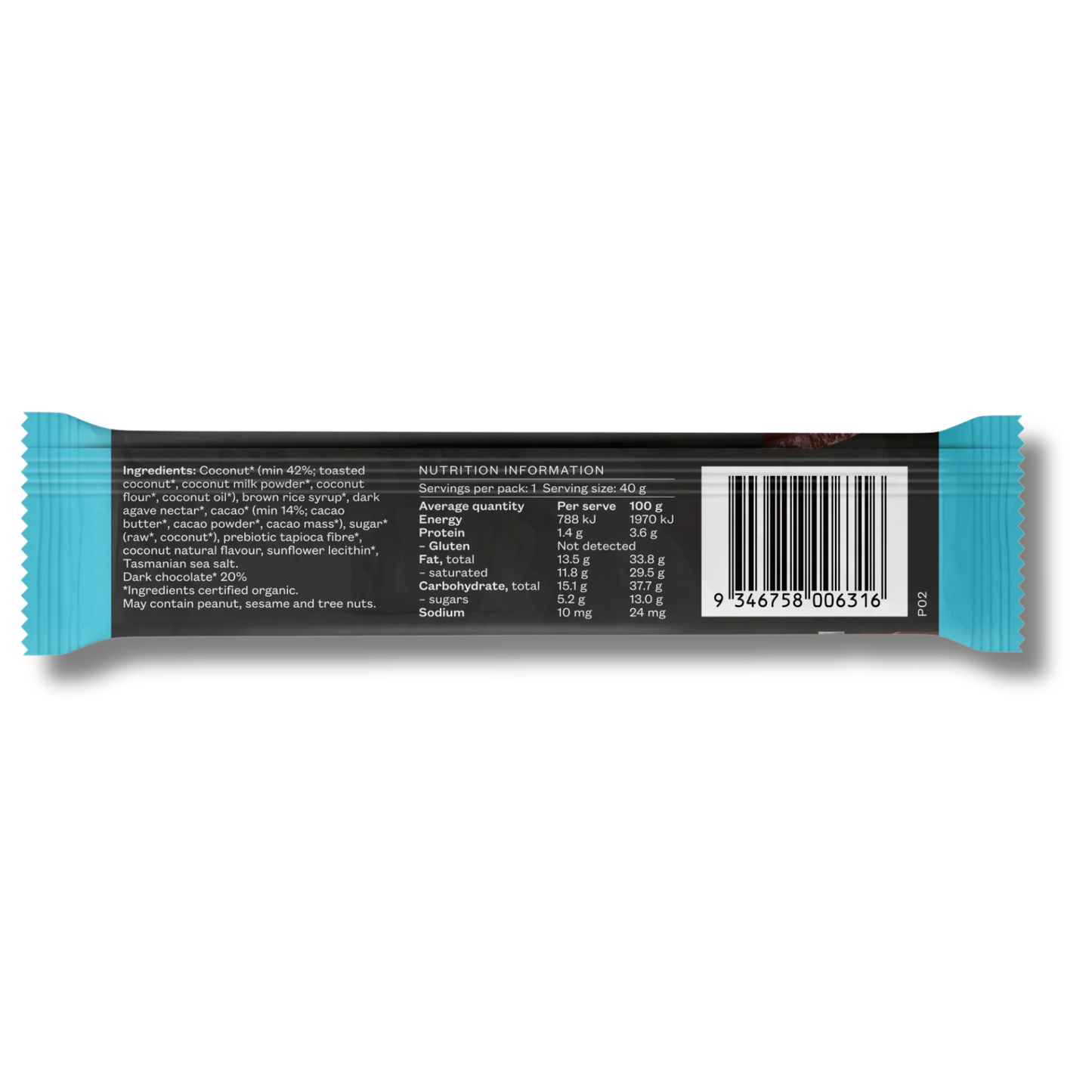 Pana Organic Toasted Coconut & Dark Chocolate Bar 40g